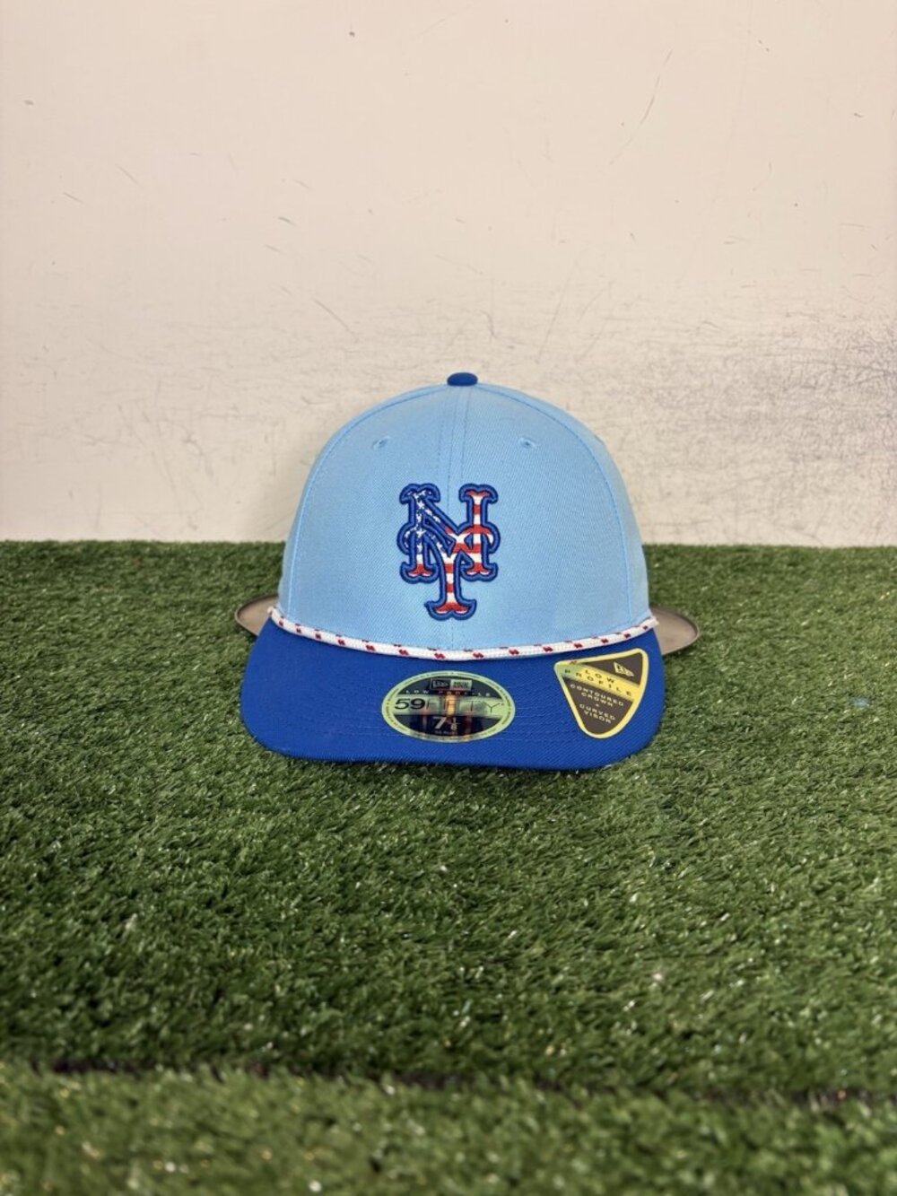 New York Mets hat cap fitted 7 1/8 new era blue 4th of july low profile USA mens